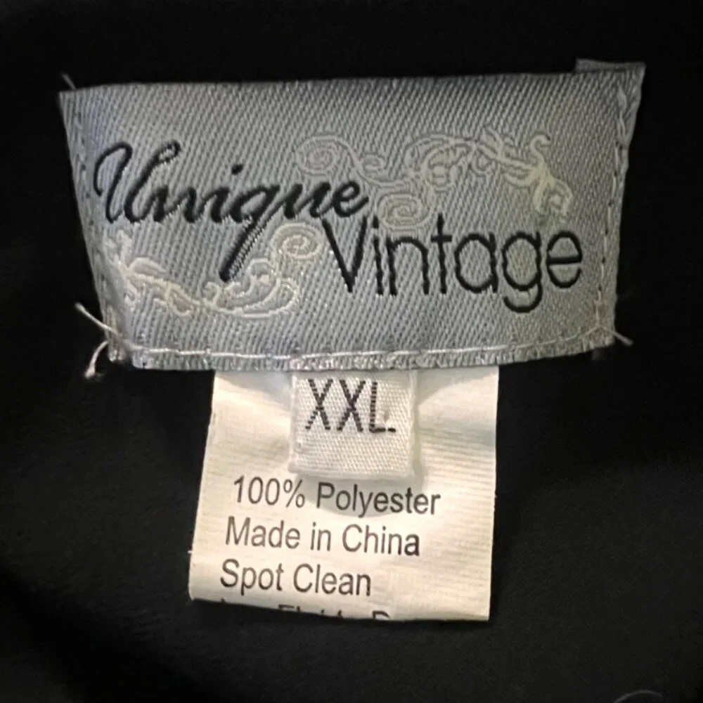 Unique Vintage Flapper Style Dress 2X Black Beaded Sleeveless Lace Sequins Jewel - Picture 13 of 14